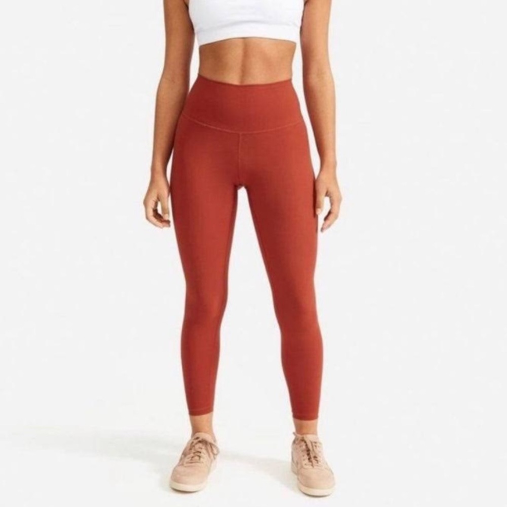 Everlane Renew Rust Red High-Waisted Ankle Leggings